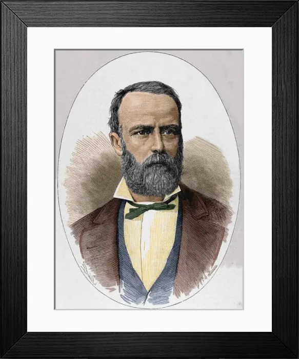 Framed Print : Eduardo Basabilbaso (1835-1907). Colored engraving Framed Print : Eduardo Basabilbaso (1835-1907). Colored engraving