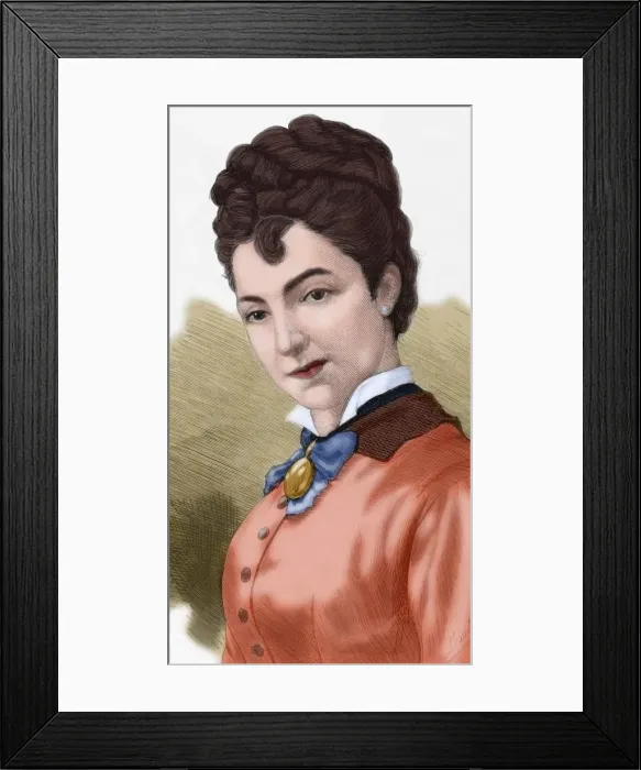 Framed Print : Erminia Borghi-Mamo (1855-1941). Colored engraving Framed Print : Erminia Borghi-Mamo (1855-1941). Colored engraving