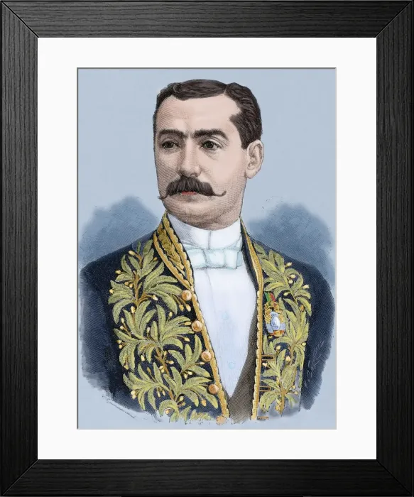 Framed Print : Enrique Borda (b. 1849). Colored engraving Framed Print : Enrique Borda (b. 1849). Colored engraving