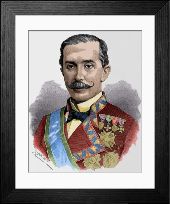 Framed Print : Juan Bautista Antequera Bobadilla (1824-1890). Colored engra Framed Print : Juan Bautista Antequera Bobadilla (1824-1890). Colored engra