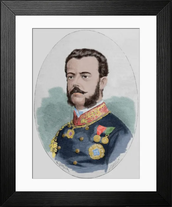 Framed Print : King Amadeo I of Spain (1845-1890). Colored engraving Framed Print : King Amadeo I of Spain (1845-1890). Colored engraving