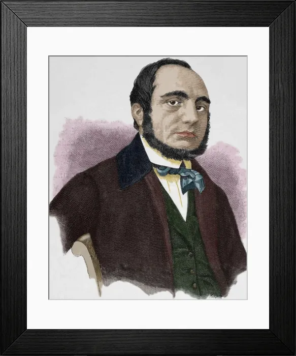 Framed Print : Friedrich Daniel Bassermann (1811-1855). Colored engraving Framed Print : Friedrich Daniel Bassermann (1811-1855). Colored engraving