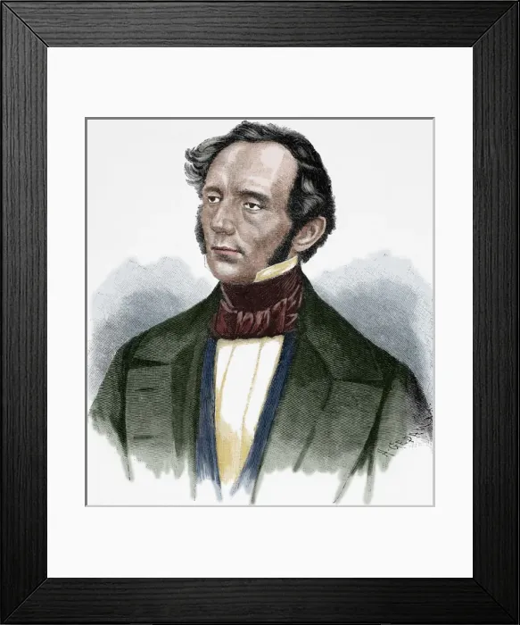 Framed Print : Hermann von Beckerath (1801-1870). Colored engraving Framed Print : Hermann von Beckerath (1801-1870). Colored engraving