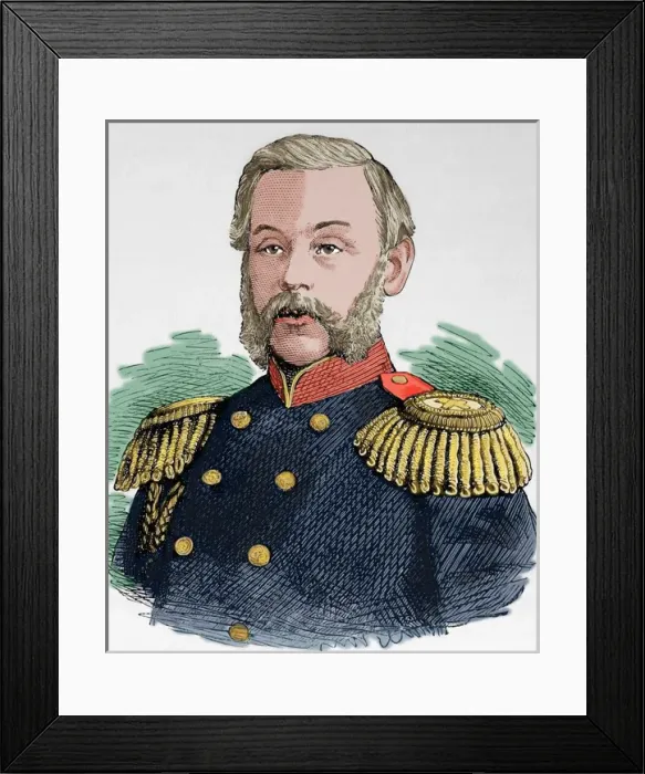 Framed Print : Dmitry Milyutin (1816-1912). Colored engraving Framed Print : Dmitry Milyutin (1816-1912). Colored engraving