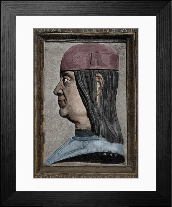 Framed Print : Giovanni II Bentivoglio (1443-1508). Colored engraving Framed Print : Giovanni II Bentivoglio (1443-1508). Colored engraving