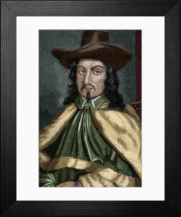 Framed Print : John Bradshaw (1602-1659). Colord engraving Framed Print : John Bradshaw (1602-1659). Colord engraving