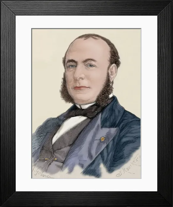 Framed Print : Adolphe Billault (1805-1863). Colored engraving Framed Print : Adolphe Billault (1805-1863). Colored engraving