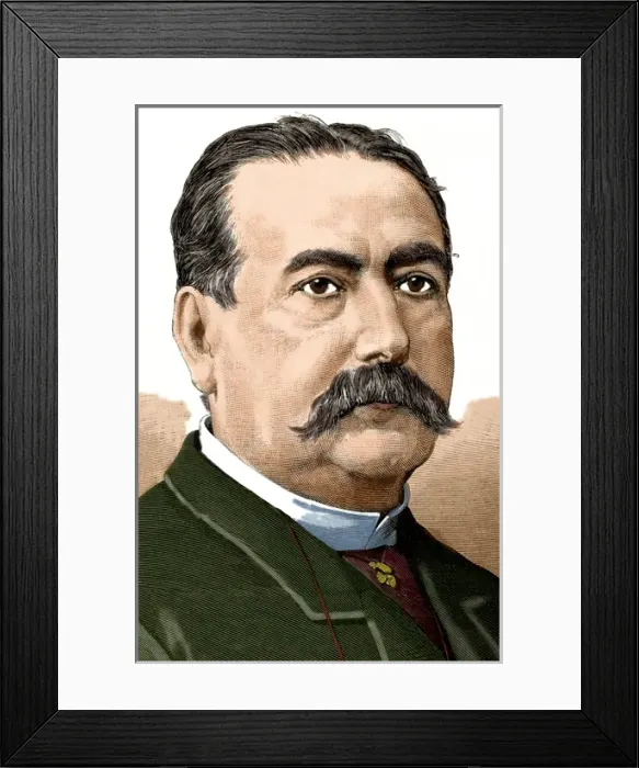 Framed Print : Abelardo de Carlos (1822-1884). Colored engraving Framed Print : Abelardo de Carlos (1822-1884). Colored engraving