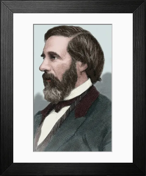 Framed Print : George S. Boutwell (1818-1905). Colored engraving Framed Print : George S. Boutwell (1818-1905). Colored engraving