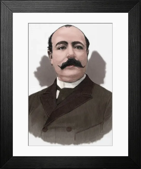 Framed Print : Alberto Bosch Fustegueras (1848-1900). Colored engraving Framed Print : Alberto Bosch Fustegueras (1848-1900). Colored engraving