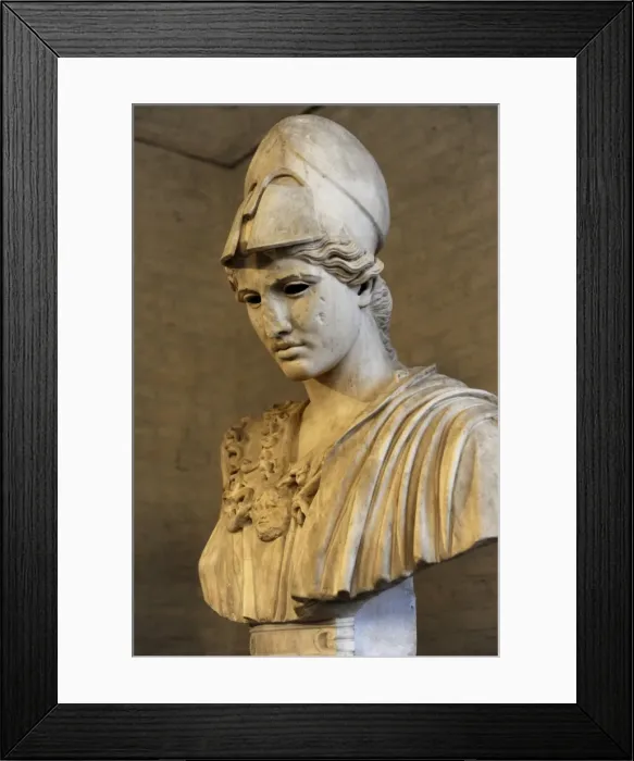 Framed Print : Bust of Athena. Roman sculpture after original of about 420 Framed Print : Bust of Athena. Roman sculpture after original of about 420