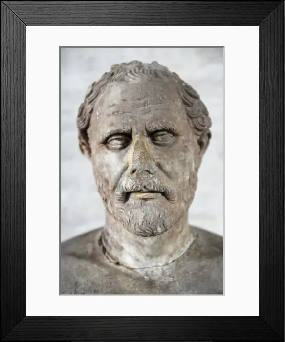 Framed Print : Demosthenes (384-322 BC). Roman bust Framed Print : Demosthenes (384-322 BC). Roman bust