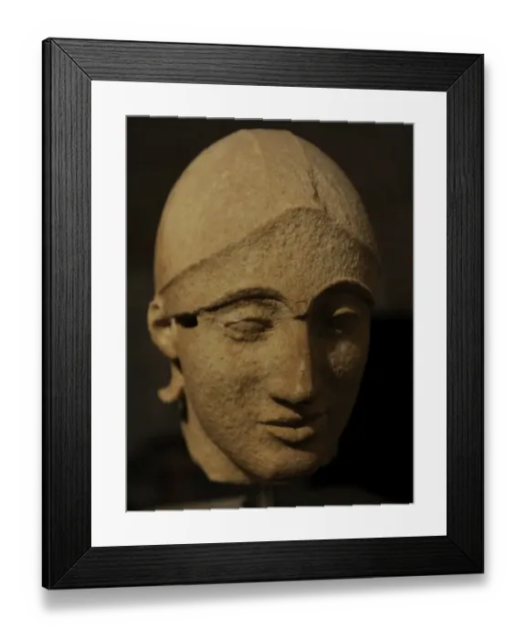 Framed Print : Head of the trojan helper. East Pediments Group of the Temp Framed Print : Head of the trojan helper. East Pediments Group of the Temp