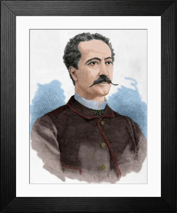 Framed Print : Manuel Catalina Rodriguez (1820-1886). Engraving. Colored Framed Print : Manuel Catalina Rodriguez (1820-1886). Engraving. Colored