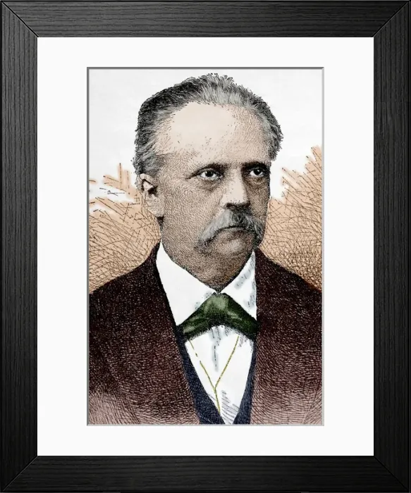 Framed Print : Hermann von Helmholtz (1821-1894). Engraving. Colored Framed Print : Hermann von Helmholtz (1821-1894). Engraving. Colored