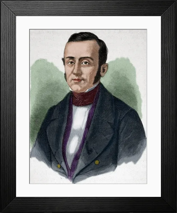 Framed Print : Adolphe Billault (1805-1863). Colored engraving Framed Print : Adolphe Billault (1805-1863). Colored engraving