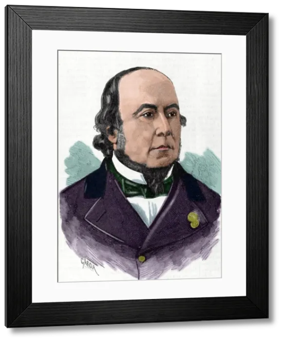 Framed Print : Narciso Carbo de Aloy (1826-1890). Colored engraving Framed Print : Narciso Carbo de Aloy (1826-1890). Colored engraving