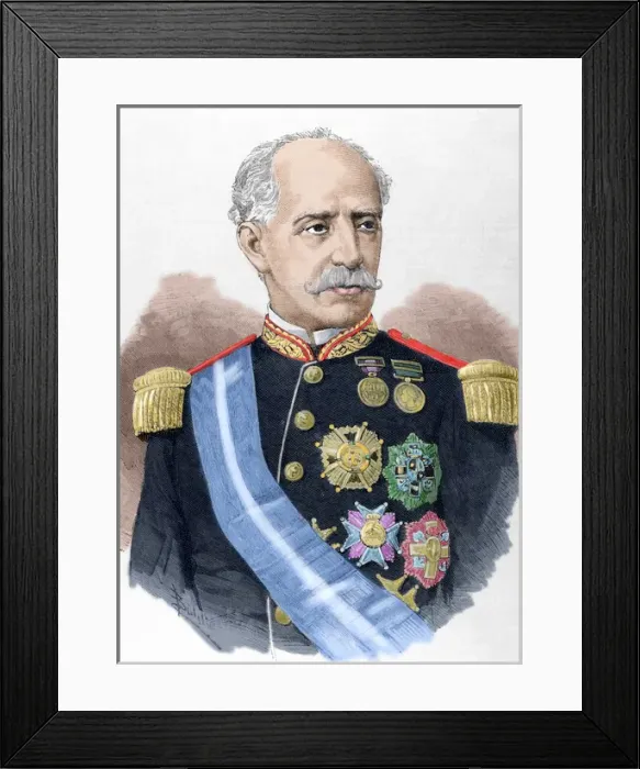 Framed Print : Ignacio Mara?o?a?a del Castillo (1817-1893). Colored engr Framed Print : Ignacio Mara?o?a?a del Castillo (1817-1893). Colored engr