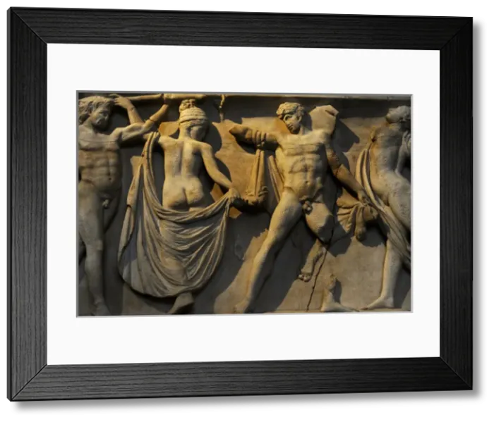 Framed Print : Sarcophagus. Modern work after 2nd century AD originals. Mar Framed Print : Sarcophagus. Modern work after 2nd century AD originals. Mar