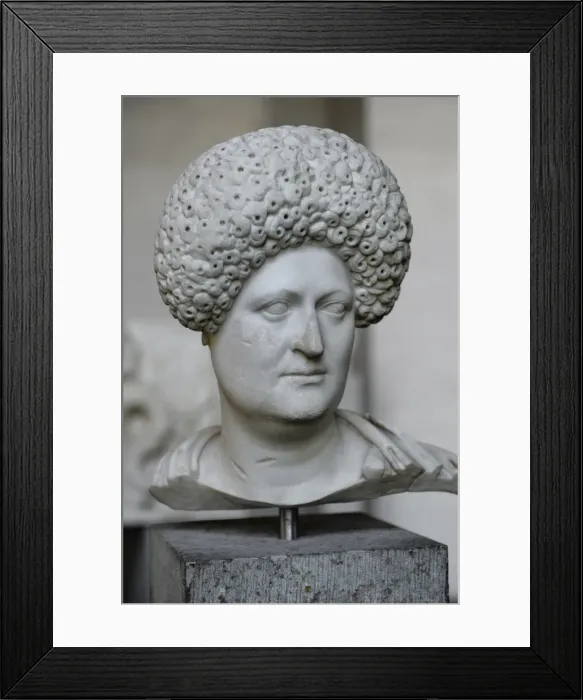 Framed Print : Bust of a woman. About 80 AD Framed Print : Bust of a woman. About 80 AD