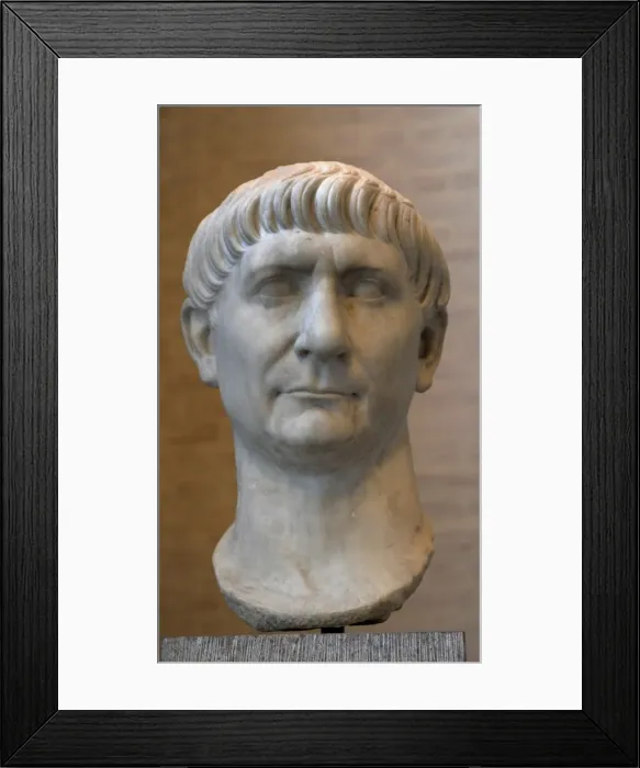 Framed Print : Trajan (53 AD-117 AD). Roman Emperor. Bust