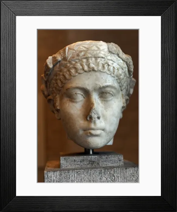 Framed Print : Head of a woman, with garland of ears of corn. Pristess. Abo Framed Print : Head of a woman, with garland of ears of corn. Pristess. Abo