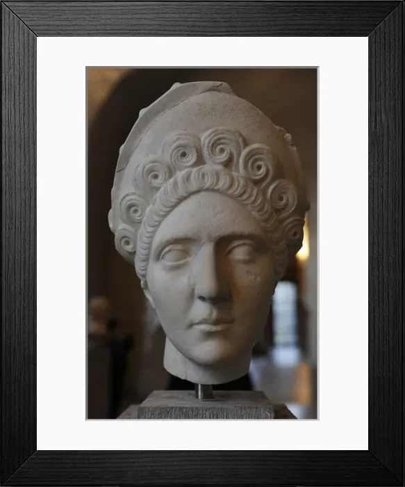 Framed Print : Head of a woman with diadem. About 110 AD Framed Print : Head of a woman with diadem. About 110 AD