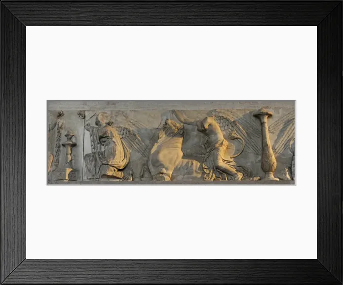 Framed Print : Victory goddesses decorate candelabras and sacrifice bulls Framed Print : Victory goddesses decorate candelabras and sacrifice bulls