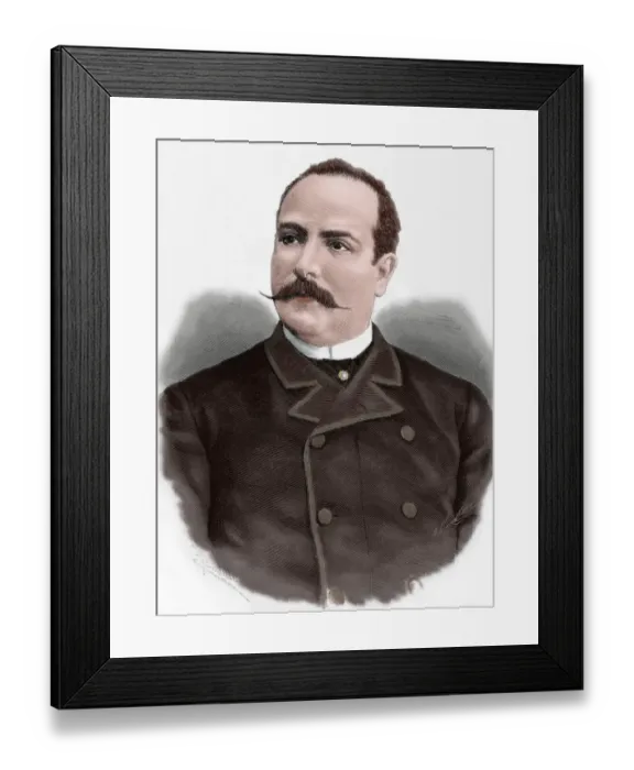 Framed Print : Alberto Bosch Fustegueras (1848-1900). Colored engraving Framed Print : Alberto Bosch Fustegueras (1848-1900). Colored engraving