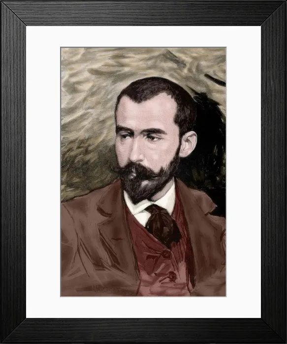Framed Print : Jose Benlliure (1855-1937). Colored engraving Framed Print : Jose Benlliure (1855-1937). Colored engraving