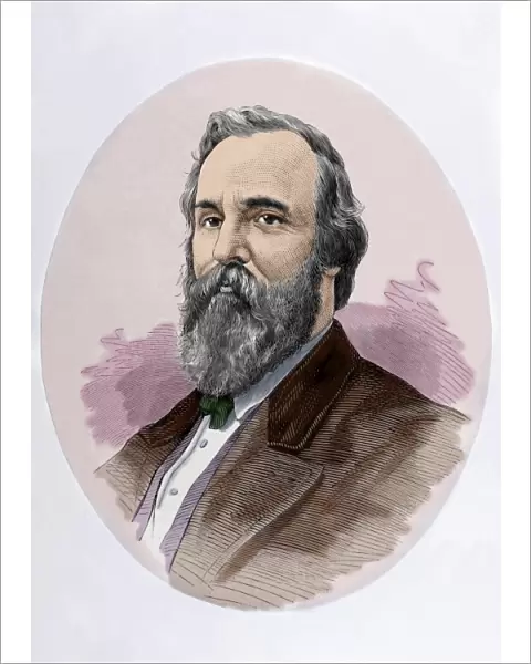Rutherford B. Hayes (1822-1893). Engraving. Colored