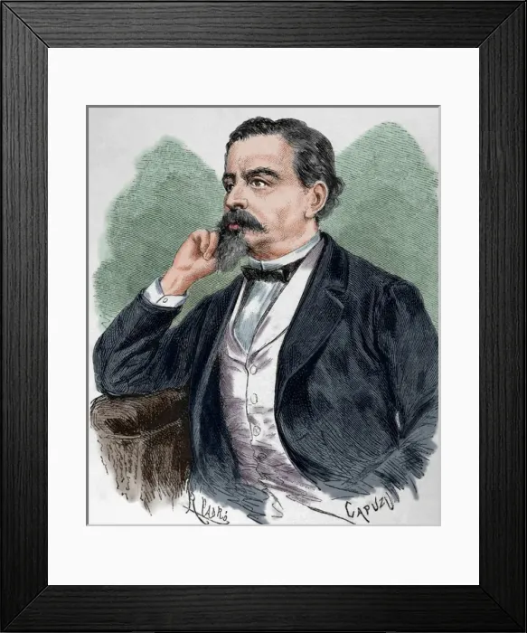 Framed Print : Francisco Camprodon Lafont (1816-1870). Engraving. Colored Framed Print : Francisco Camprodon Lafont (1816-1870). Engraving. Colored