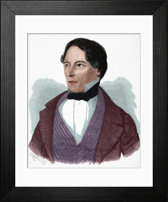 Framed Print : David Hansemann (1790-1864). Engraving. Colored Framed Print : David Hansemann (1790-1864). Engraving. Colored