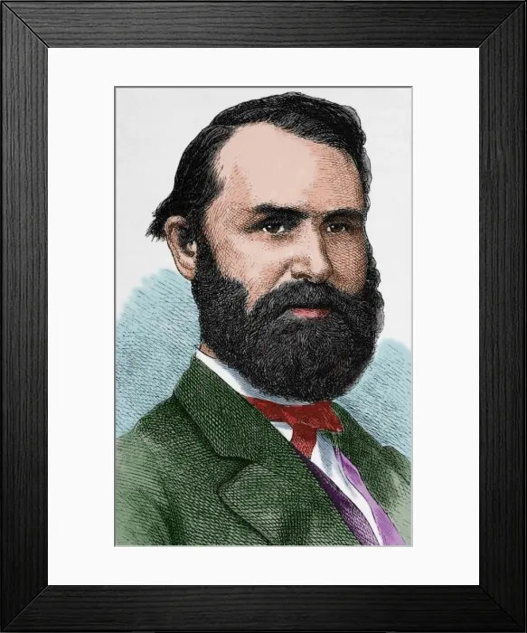Framed Print : Jacob Dolson Cox, Jr. (1828-1900). Engraving. Colored Framed Print : Jacob Dolson Cox, Jr. (1828-1900). Engraving. Colored