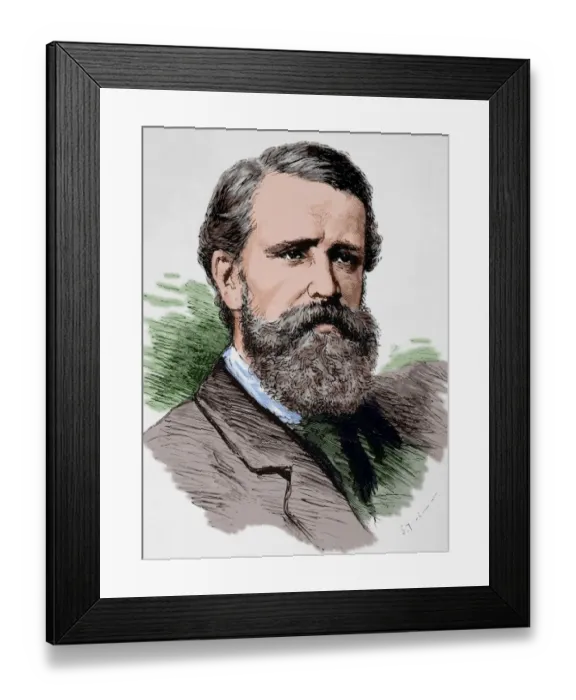 Framed Print : Verney Lovett Cameron (1844-1894). Engraving. Colored Framed Print : Verney Lovett Cameron (1844-1894). Engraving. Colored