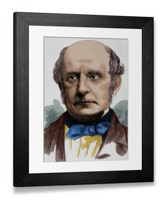 Framed Print : Sir Alexander Cockburn (1802-1880). Engraving. Colored Framed Print : Sir Alexander Cockburn (1802-1880). Engraving. Colored