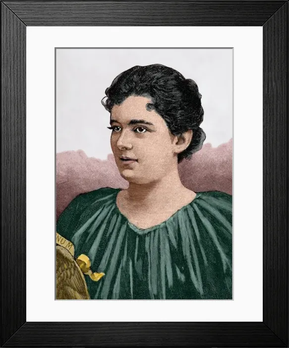 Framed Print : Frances Folsom Cleveland Preston (1864-1947). Engraving. Col Framed Print : Frances Folsom Cleveland Preston (1864-1947). Engraving. Col