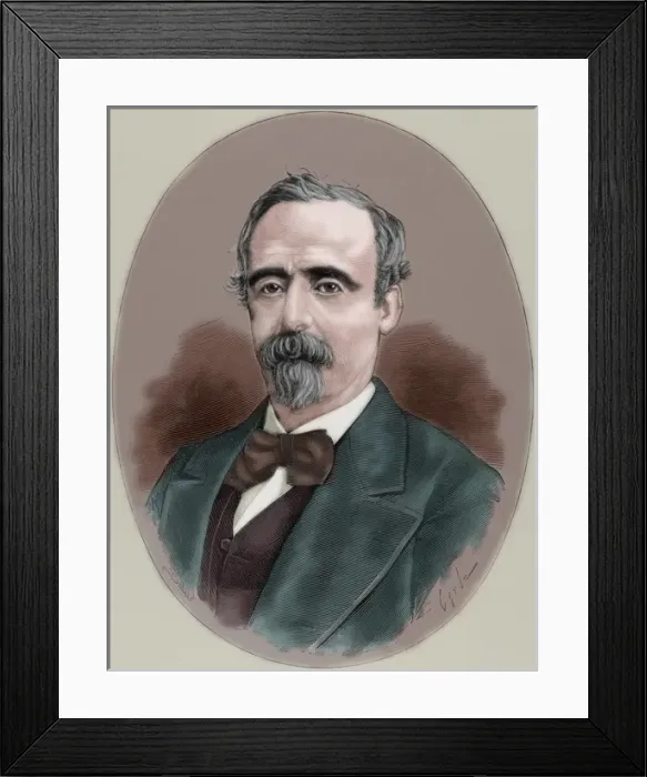 Framed Print : Fernando Cos-Gayon (1825-1898). Engraving. Colored Framed Print : Fernando Cos-Gayon (1825-1898). Engraving. Colored