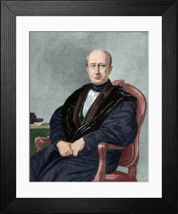 Framed Print : Manuel Cortina (1802-1879). Engraving. Colored Framed Print : Manuel Cortina (1802-1879). Engraving. Colored