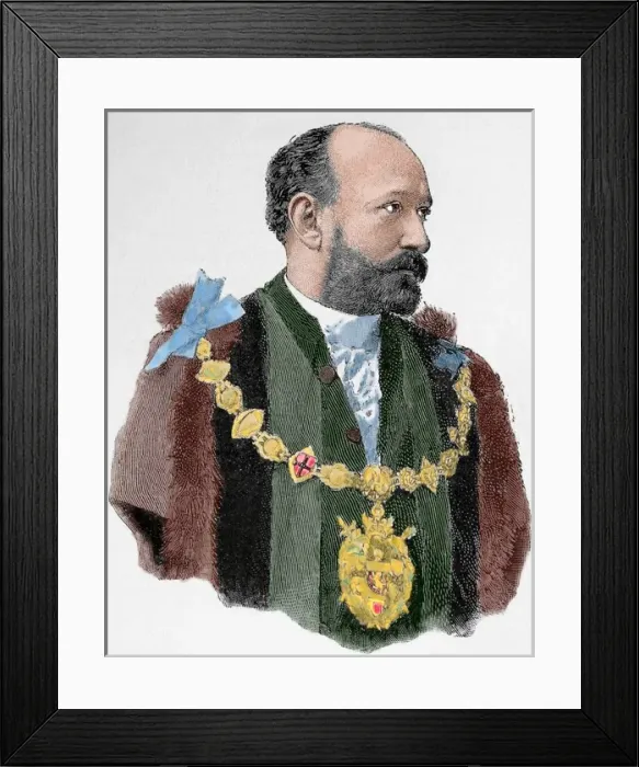 Framed Print : Augustus Harris (1852-1896). Engraving. Colored