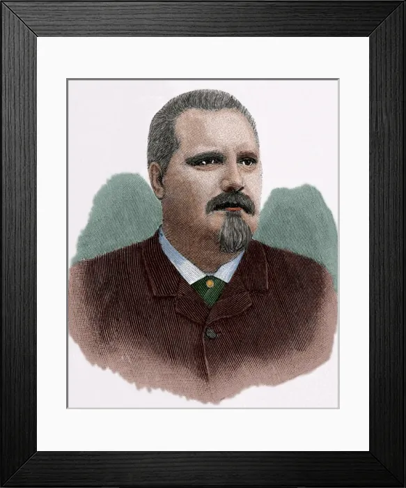 Framed Print : Alfred Hedenstierna (1852-1906). Engraving. Colored Framed Print : Alfred Hedenstierna (1852-1906). Engraving. Colored