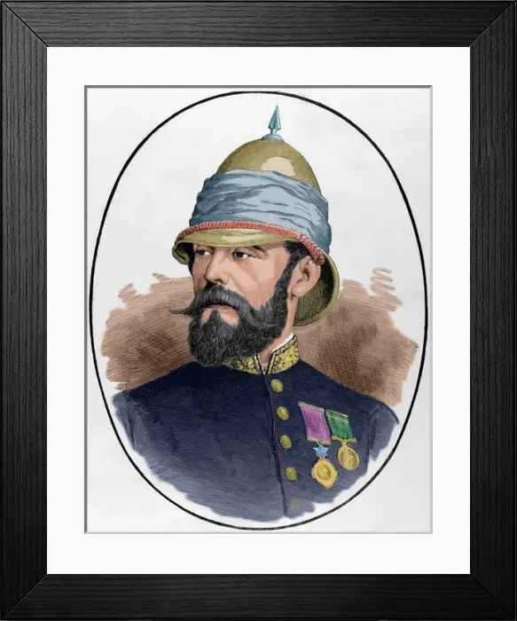 Framed Print : Sir Pierre Louis Napoleon Cavagnari (1841-1879). Engraving Framed Print : Sir Pierre Louis Napoleon Cavagnari (1841-1879). Engraving