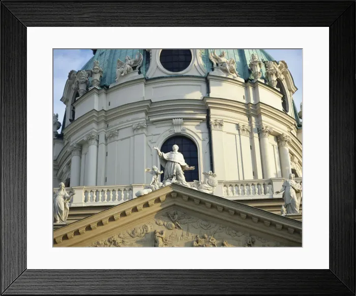 Framed Print : Austria. Vienna. Church of Saint Charles. Statue of the patr Framed Print : Austria. Vienna. Church of Saint Charles. Statue of the patr