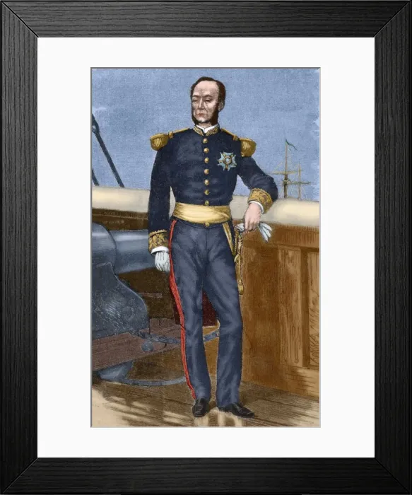 Framed Print : Amedee Courbet (1827-1885). Engraving. Colored Framed Print : Amedee Courbet (1827-1885). Engraving. Colored