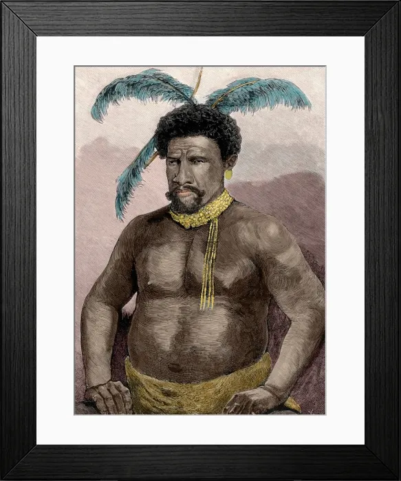 Framed Print : Cetshwayo (1826-1884). Colored engraving Framed Print : Cetshwayo (1826-1884). Colored engraving