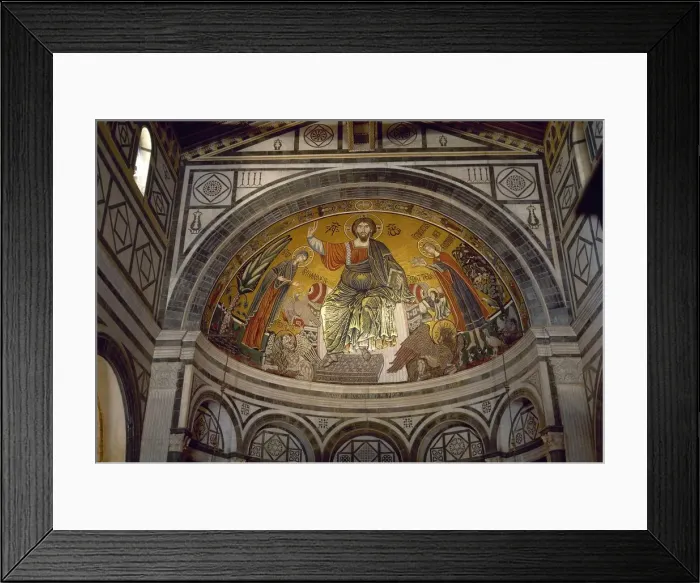 Framed Print : Mosaic depicting Christ with the Virgin and Saint Minias. 13 Framed Print : Mosaic depicting Christ with the Virgin and Saint Minias. 13