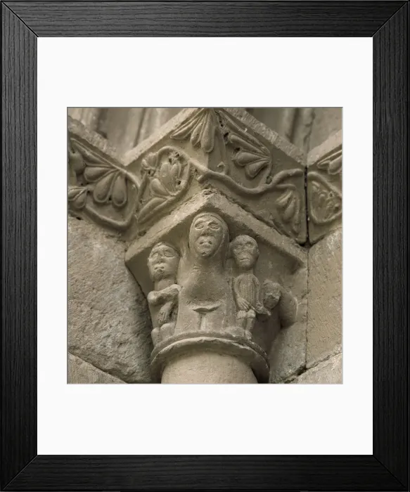 Framed Print : Capital of a portico of Chapel of Saint John. Montanana. Spa Framed Print : Capital of a portico of Chapel of Saint John. Montanana. Spa