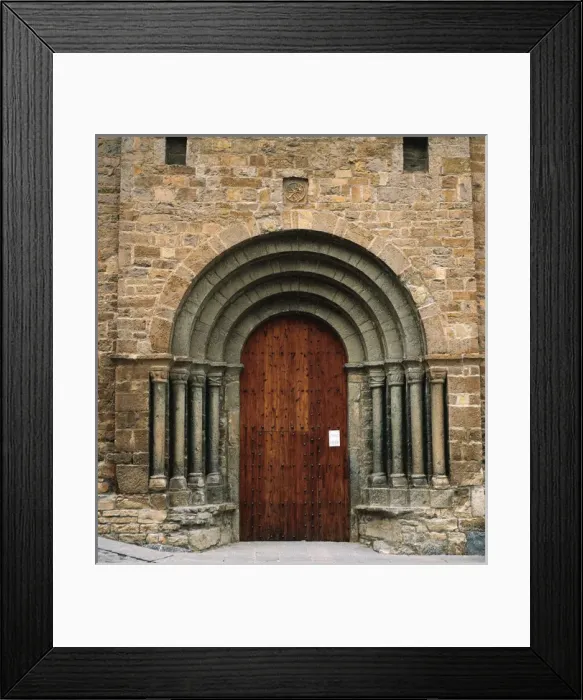 Framed Print : Spain. Ainsa. Church of Saint Mary. Main entrance Framed Print : Spain. Ainsa. Church of Saint Mary. Main entrance