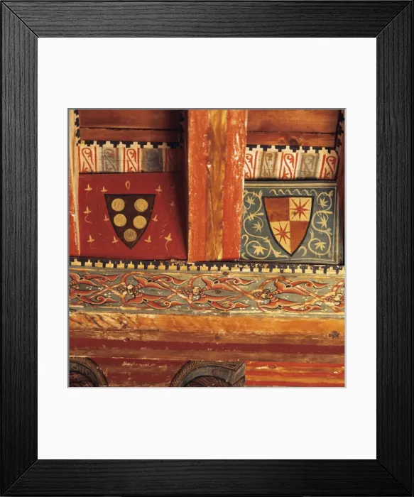 Framed Print : Chapel of Saint Roman. Paneled wooden ceiling. Detail. Spain Framed Print : Chapel of Saint Roman. Paneled wooden ceiling. Detail. Spain