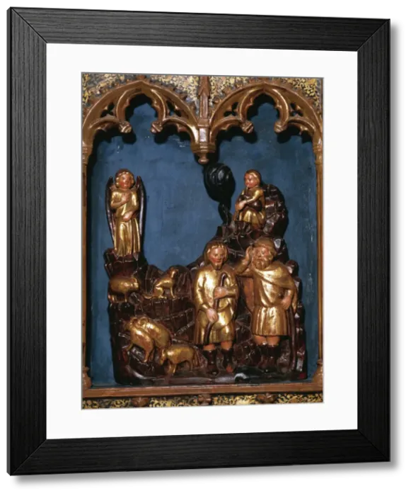 Framed Print : Annunciation of the Shepherds. Altarpiece of the Virgin of t Framed Print : Annunciation of the Shepherds. Altarpiece of the Virgin of t
